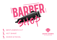 Grunge Barber Shop Services Postcard Image Preview