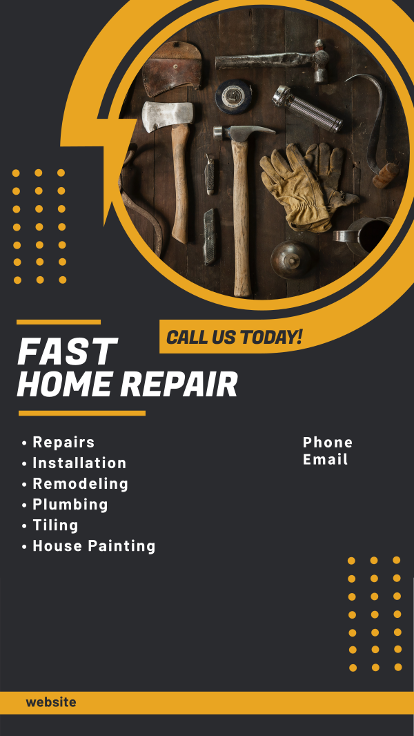 Fast Home Repair Facebook Story Design Image Preview