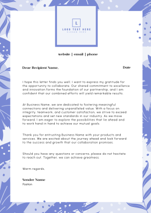 Tropical Abstract Leaves Letterhead Image Preview