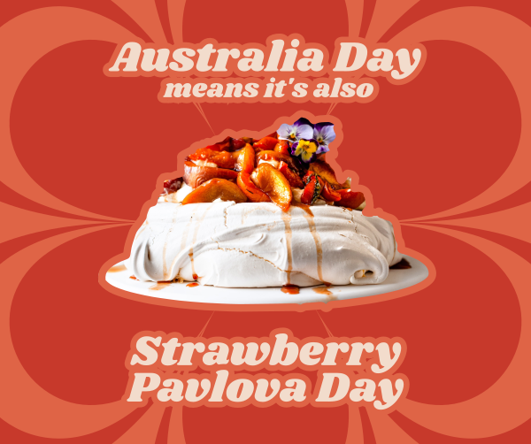 Australian Strawberry Pavlova Facebook Post Design Image Preview