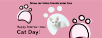 Pink International Cat Day Facebook Cover Design