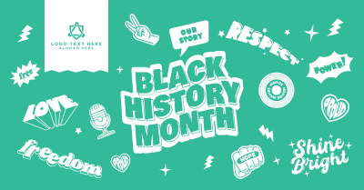 Black History Month Stickers Facebook ad Image Preview