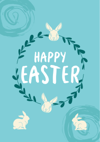 Easter Bunny Wreath Poster Design