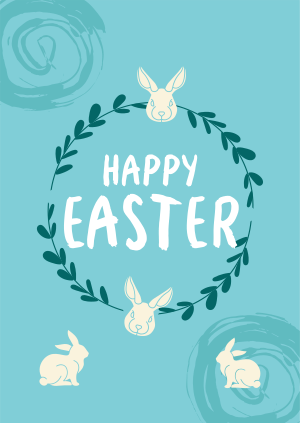 Easter Bunny Wreath Poster Image Preview