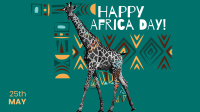 Giraffe Ethnic Pattern Facebook Event Cover Design