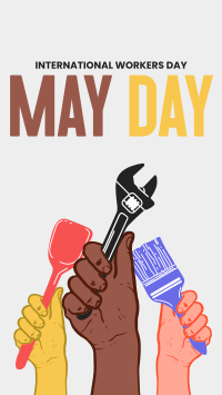 Celebrate Our Heroes on May Day Facebook Story Design