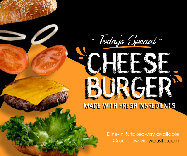 Deconstructed Cheeseburger Facebook Post Design