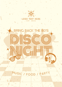80s Disco Party Flyer Design
