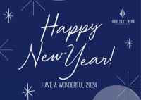 Wonderful New Year Welcome Postcard Design