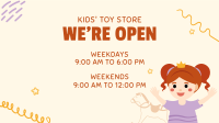 Toy Shop Hours Facebook Event Cover Design