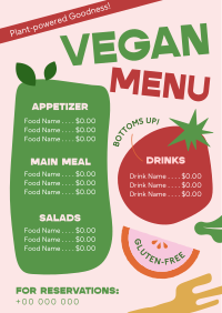 Blocky Vegan Illustrations Menu Design