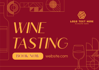 Elegant Wine Tasting Postcard Design