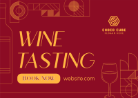 Elegant Wine Tasting Postcard Image Preview