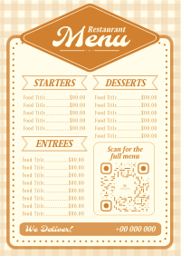 Diner Coquette Retro Menu Preview