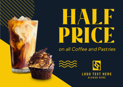 Half Price Coffee Postcard Image Preview