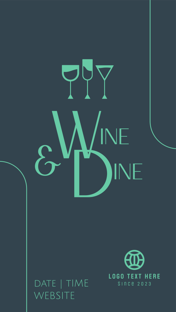 Wine and Dine Night Instagram Story Design Image Preview