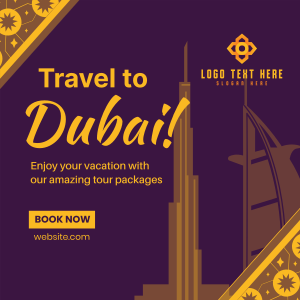 Dubai Travel Booking Instagram post Image Preview