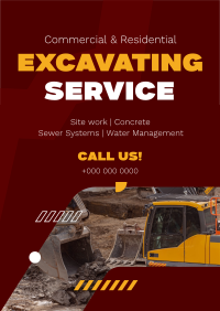 Modern Excavating Service Poster Design