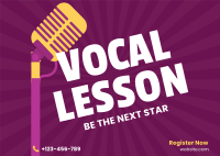 Vocal Coaching Lesson Postcard Design