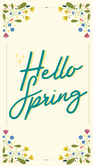 Floral Hello Spring Facebook story Image Preview