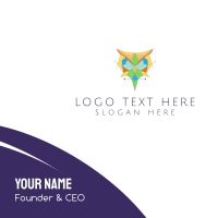 Colorful Geometric Owl Business Card Design