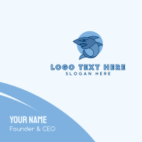 Blue Wild Shark Business Card Design