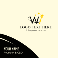 Wizard W Gold Business Card Design