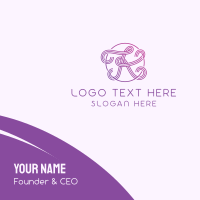 Fancy Purple Gradient Letter K Business Card Design