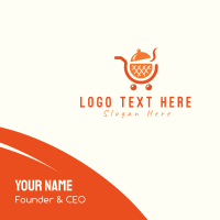 Orange Food Shopping Cart Business Card Design