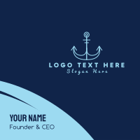 Anchor Nautical Emblem Business Card Design