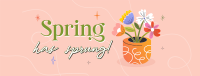 Spring Flower Pot Facebook Cover Image Preview