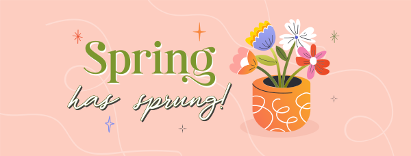 Spring Flower Pot Facebook Cover Design