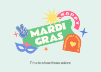 Happy Mardi Gras Postcard Image Preview