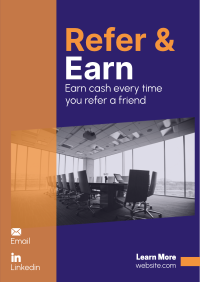Minimalist Refer and Earn Poster Design