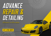 Car Auto Repair Postcard Design