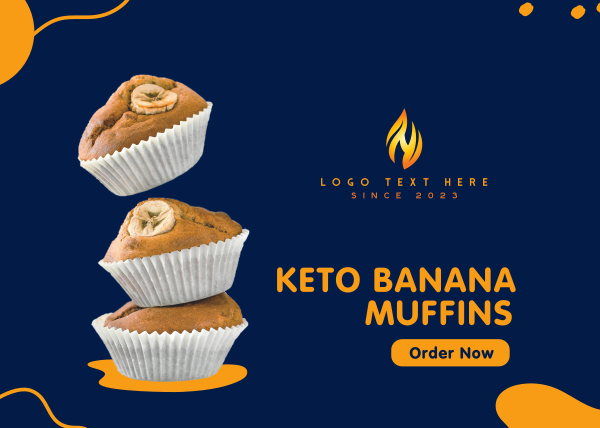 Keto Banana Muffins Postcard Design Image Preview