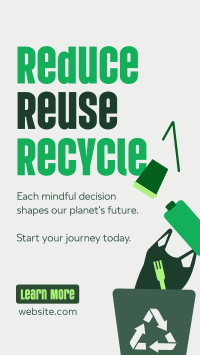 Reduce Reuse Recycle Waste Management TikTok Video Design