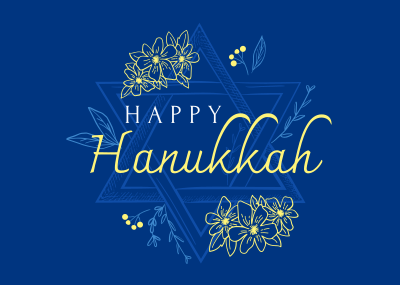 Hanukkah Star Greeting Postcard Image Preview