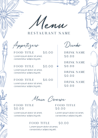 Vintage Floral Feast Menu Preview
