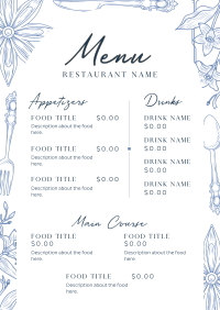Vintage Floral Feast Menu Preview