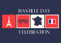 Tiled Bastille Day Postcard Image Preview