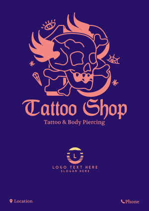 Traditional Skull Tattoo Poster Image Preview