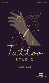 Charming Hand Tattoo Business Card Design