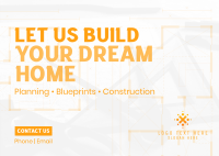 Blueprint Construction Postcard Image Preview