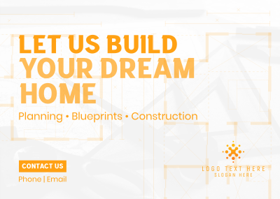 Blueprint Construction Postcard Image Preview