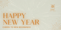 Fireworks New Year Greeting Twitter post Image Preview