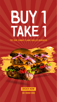 Flame Grilled Burgers TikTok Video Design