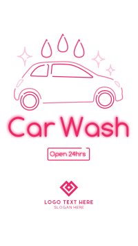 Neon sign Car wash Facebook Story Image Preview