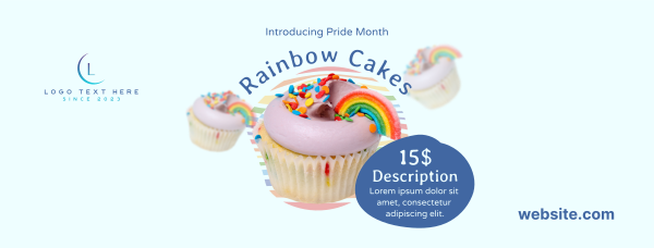 Pride Rainbow Cupcake Facebook Cover Design Image Preview