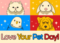 Modern Love Your Pet Day Postcard Image Preview